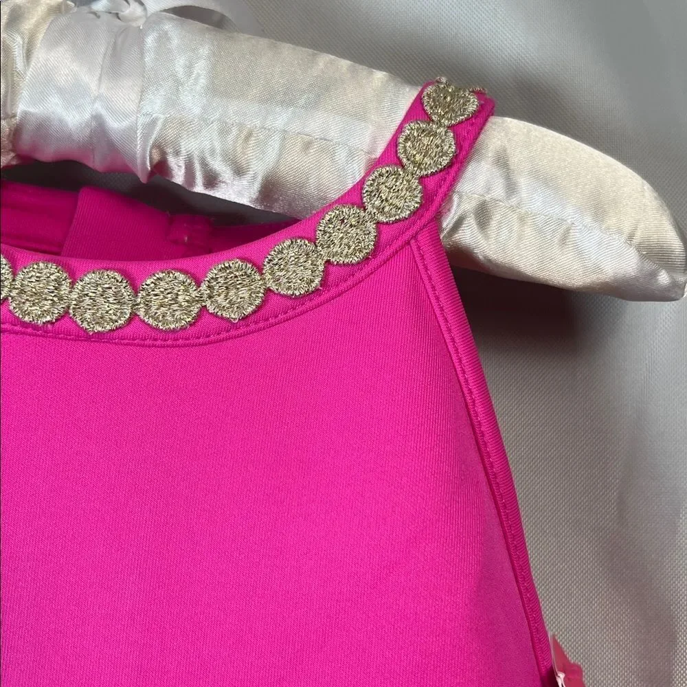 Lilly Pulitzer Vibrant Pink Caesara peplum dress size 4 - 5 NWT